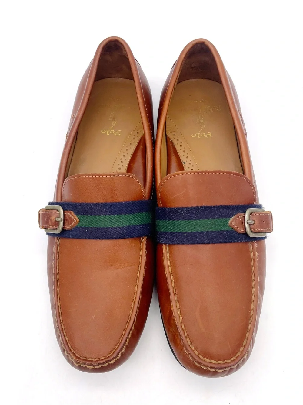 Polo Ralph Lauren Riali Driver Loafers Mens 10.5D Brown Leather Preppy Moc Shoes